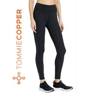 Tommie Copper Women Compression Leggings Size L Black Znergy Copper/Zinc Infused